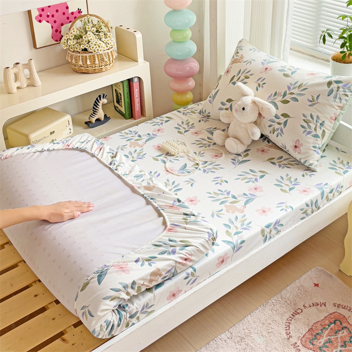 91家纺网 家纺一手货源 找家纺 名兮家居 2025新款全棉纯棉13372学生印花上下铺床笠单床笠单品床笠单件床笠 轻纱漫舞