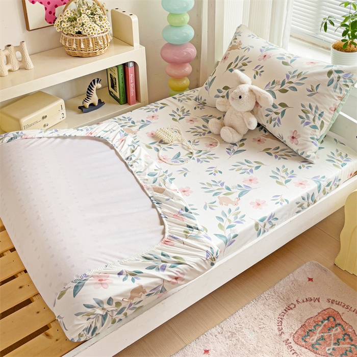 91家纺网 家纺一手货源 找家纺 名兮家居 2025新款全棉纯棉13372学生印花上下铺床笠单床笠单品床笠单件床笠 轻纱漫舞