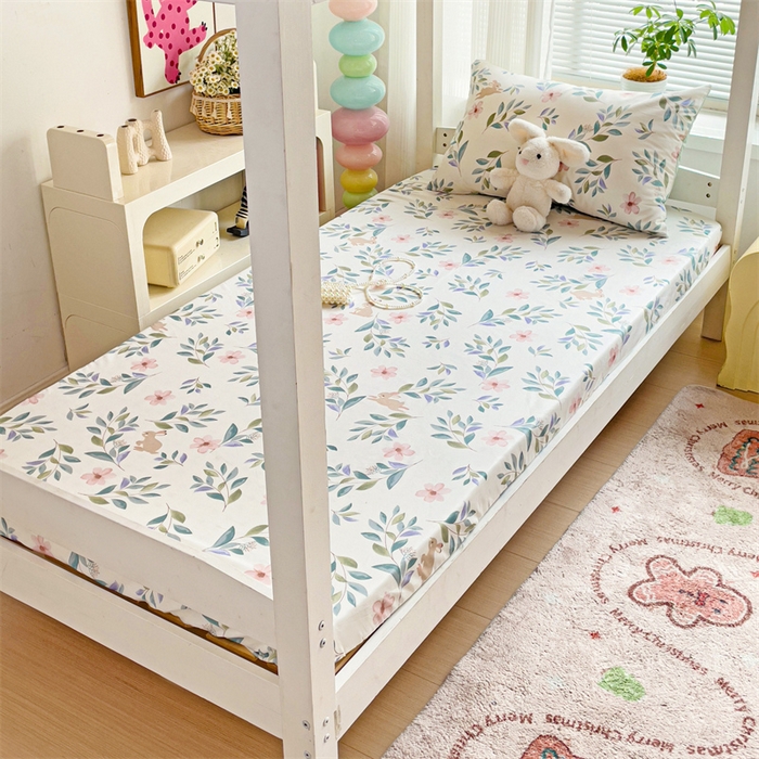 91家纺网 家纺一手货源 找家纺 名兮家居 2025新款全棉纯棉13372学生印花上下铺床笠单床笠单品床笠单件床笠 轻纱漫舞