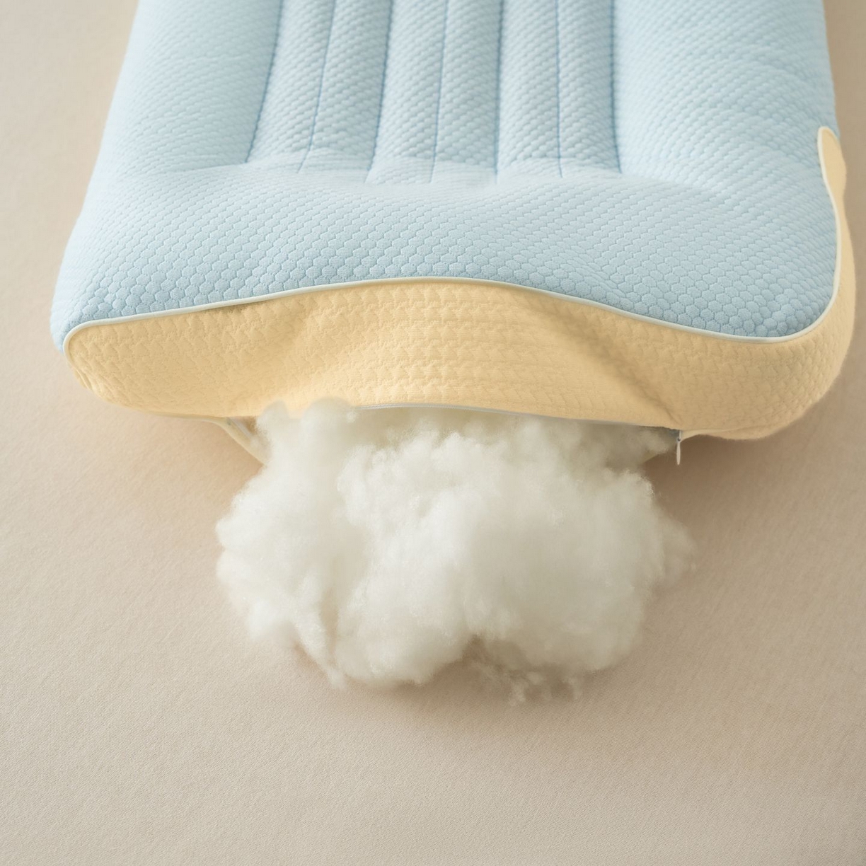 91家纺网 家纺一手货源 找家纺 晚儿 2025新款眠萌草本深睡枕头枕芯 草本-蓝 48*74cm一对