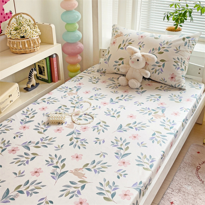 91家纺网 家纺一手货源 找家纺 名兮家居 2025新款全棉纯棉13372学生印花上下铺床笠单床笠单品床笠单件床笠 轻纱漫舞