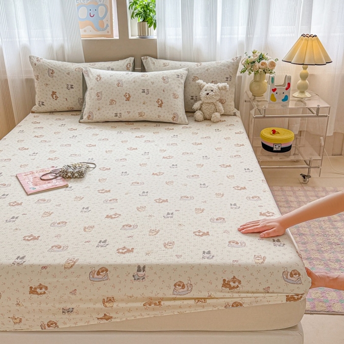 丽美人家纺 2025新款A类软糯皱皱纱床笠单品床笠床笠单件 QB贝拉