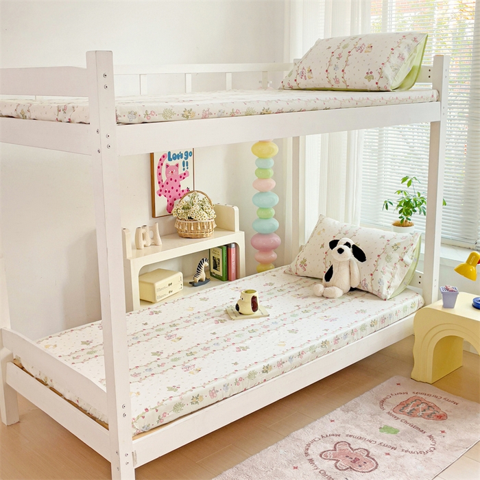 名兮家居 2025新款全棉纯棉13372学生印花上下铺床笠单床笠单品床笠单件床笠 甜蜜兔兔