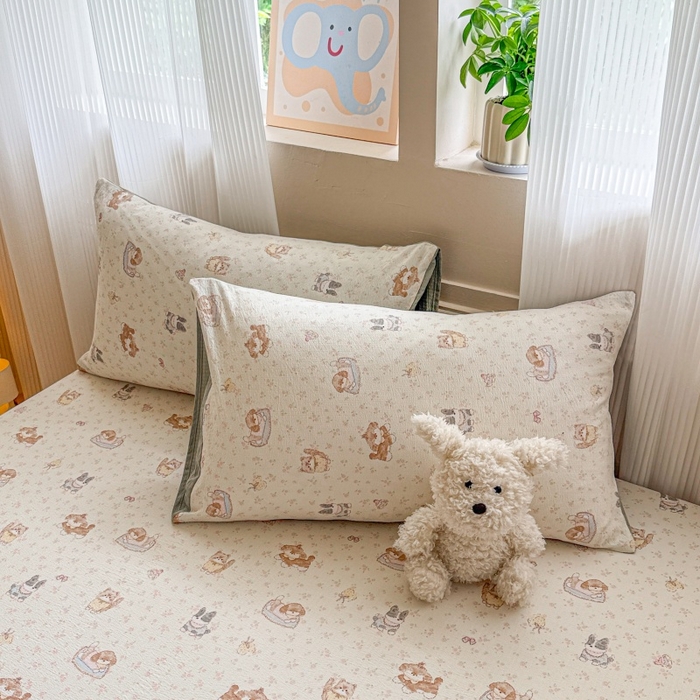 91家纺网 家纺一手货源 找家纺 丽美人家纺 2025新款A类软糯皱皱纱床笠单品床笠床笠单件 QB贝拉