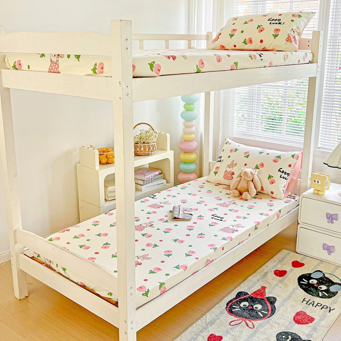 名兮家居 2025新款全棉纯棉13372学生印花上下铺床笠单床笠单品床笠单件床笠 兔仙子