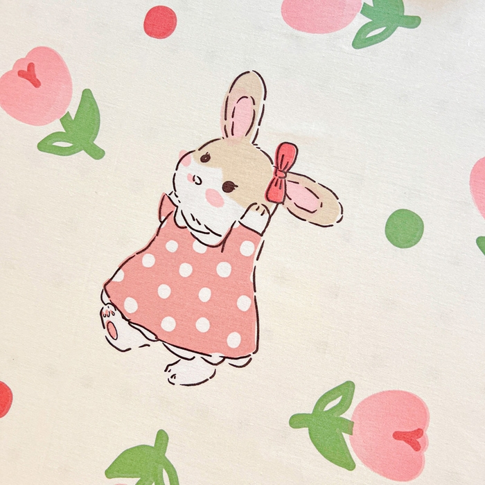 91家纺网 家纺一手货源 找家纺 名兮家居 2025新款全棉纯棉13372学生印花上下铺床笠单床笠单品床笠单件床笠 兔仙子