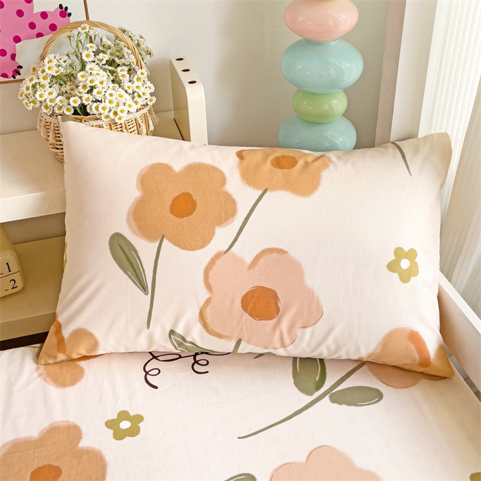 91家纺网 家纺一手货源 找家纺 名兮家居 2025新款全棉纯棉13372学生印花上下铺床笠单床笠单品床笠单件床笠 幸运花