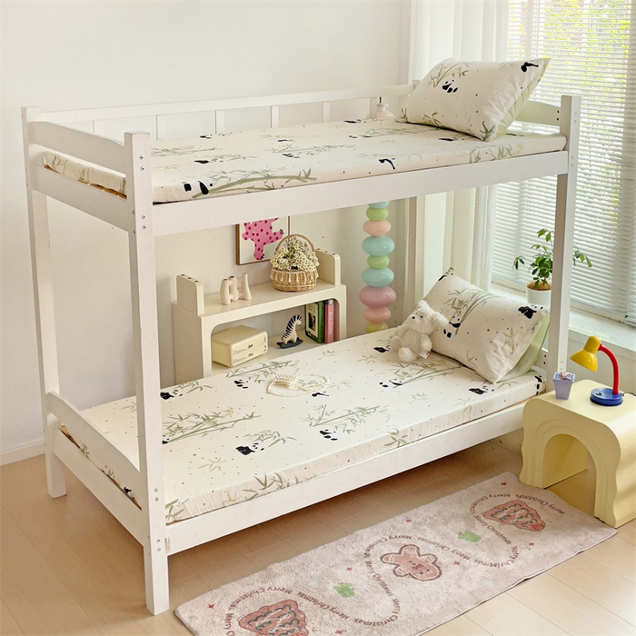 名兮家居 2025新款全棉纯棉13372学生印花上下铺床笠单床笠单品床笠单件床笠 熊猫家园