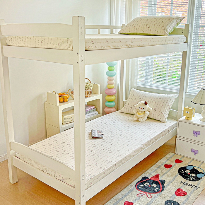 名兮家居 2025新款全棉纯棉13372学生印花上下铺床笠单床笠单品床笠单件床笠 栀子花