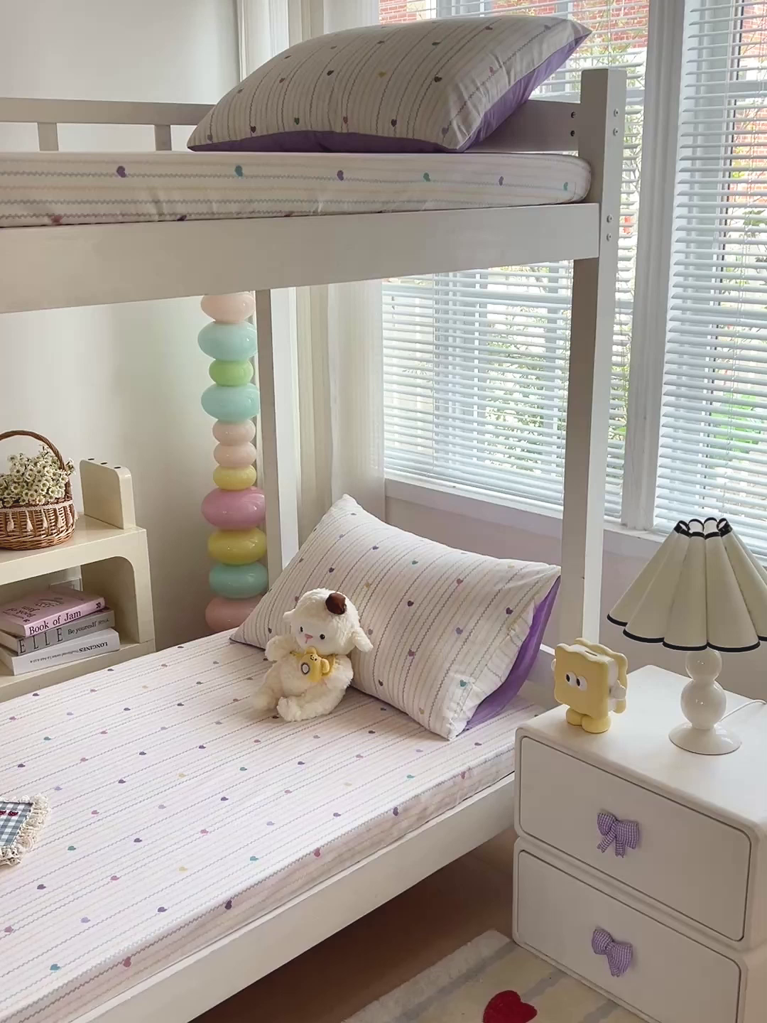 91家纺网 家纺一手货源 找家纺 名兮家居 2025新款全棉纯棉13372学生印花上下铺床笠单床笠单品床笠单件床笠 紫爱心