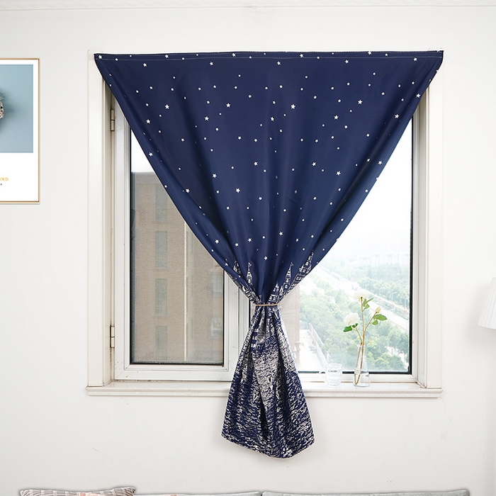 91家纺网 家纺一手货源 找家纺 棉姐床帘蚊帐窗帘 强遮光三层梭织免安装魔术贴窗帘门帘三件套 城堡藏青