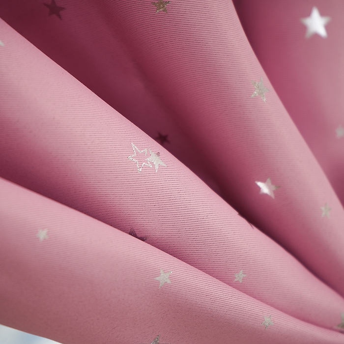 91家纺网 家纺一手货源 找家纺 棉姐床帘蚊帐窗帘 强遮光三层梭织免安装魔术贴窗帘门帘三件套 星愿粉