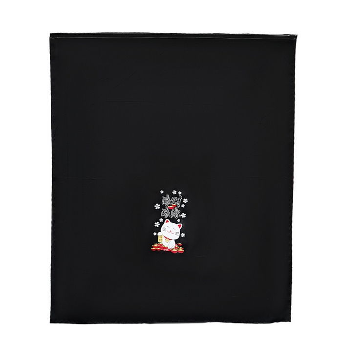 91家纺网 家纺一手货源 找家纺 棉姐床帘蚊帐窗帘 强遮光三层梭织免安装魔术贴窗帘门帘三件套 黑-招财猫