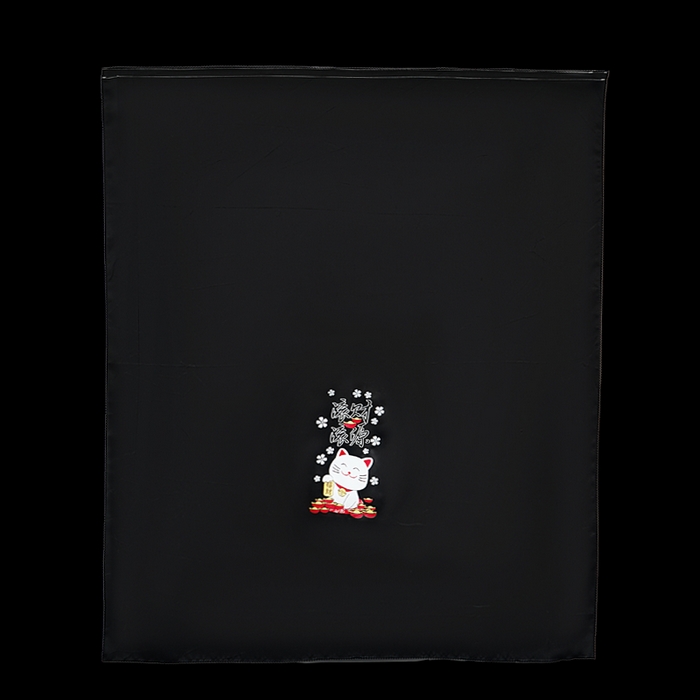 91家纺网 家纺一手货源 找家纺 棉姐床帘蚊帐窗帘 强遮光三层梭织免安装魔术贴窗帘门帘三件套 黑-招财猫