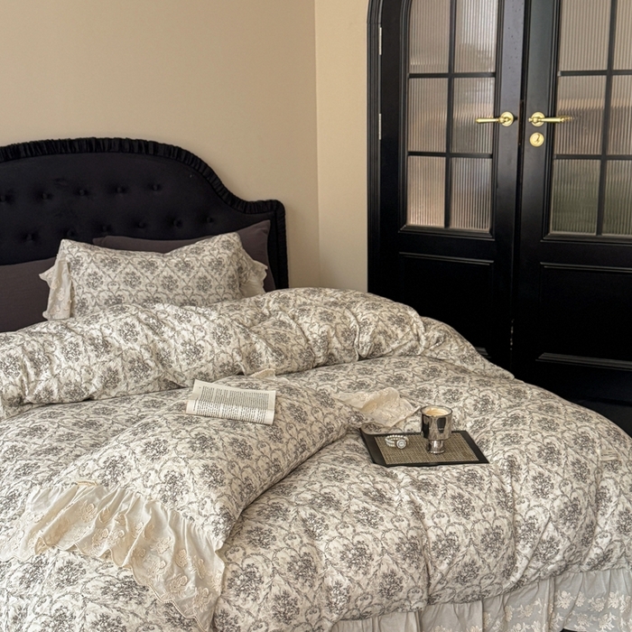 91家纺网 家纺一手货源 找家纺 （总）安莱生活2025新款新品法式工艺款皱皱纱四件套（券后均不低于：370/390 严肃控价！）