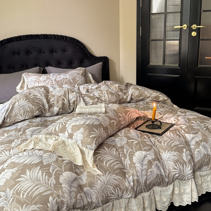 91家纺网 家纺一手货源 找家纺 （总）安莱生活2025新款新品法式工艺款皱皱纱四件套（券后均不低于：370/390 严肃控价！）