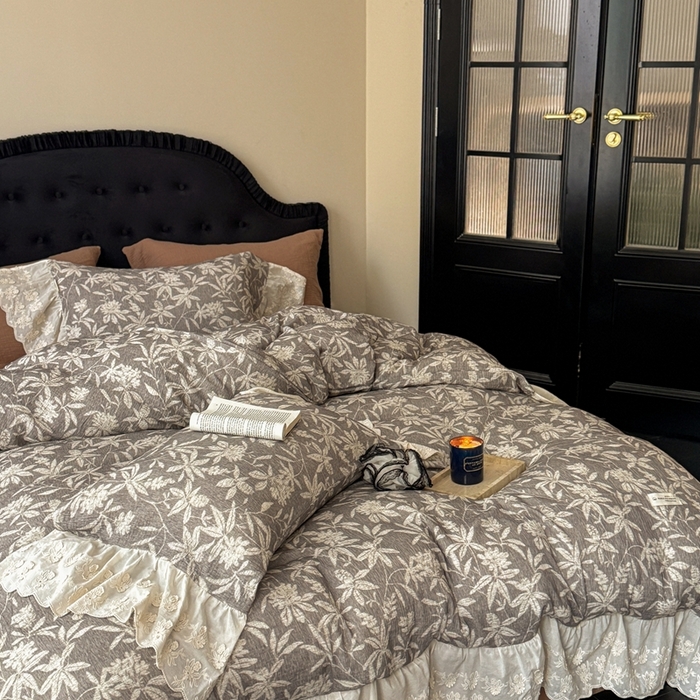 91家纺网 家纺一手货源 找家纺 （总）安莱生活2025新款新品法式工艺款皱皱纱四件套（券后均不低于：370/390 严肃控价！）