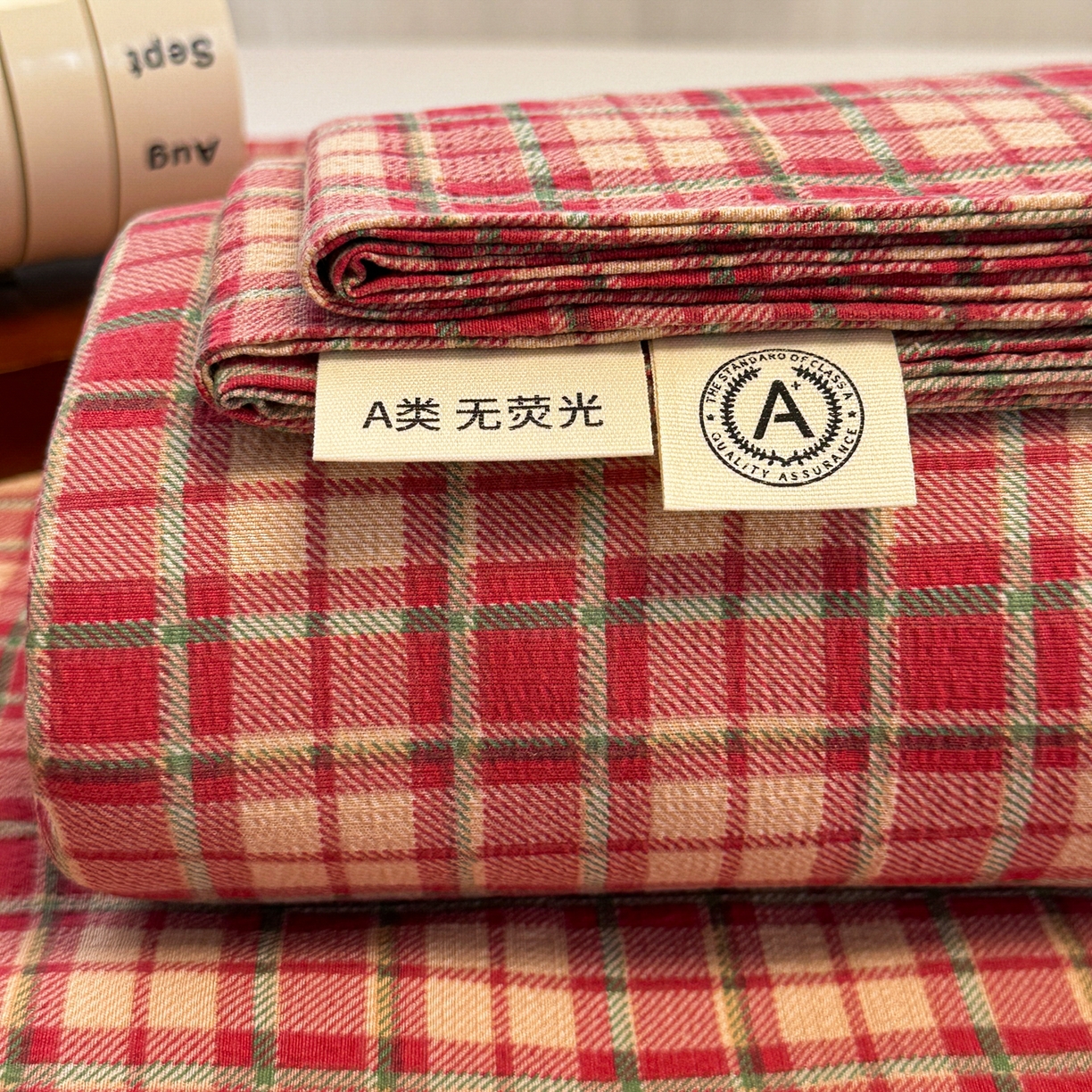 91家纺网 家纺一手货源 找家纺 （总）韩巢家纺 2025新款双层纱格子复古风床单人学生宿舍单床单 床单单件