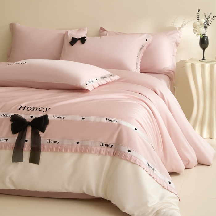 91家纺网 家纺一手货源 找家纺 东方合美（原：皇家传奇） 2025新款轻奢长绒棉纯棉刺绣款四件套 honey