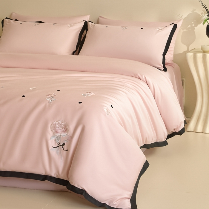 东方合美（原：皇家传奇） 2025新款轻奢长绒棉纯棉刺绣款四件套 春恋