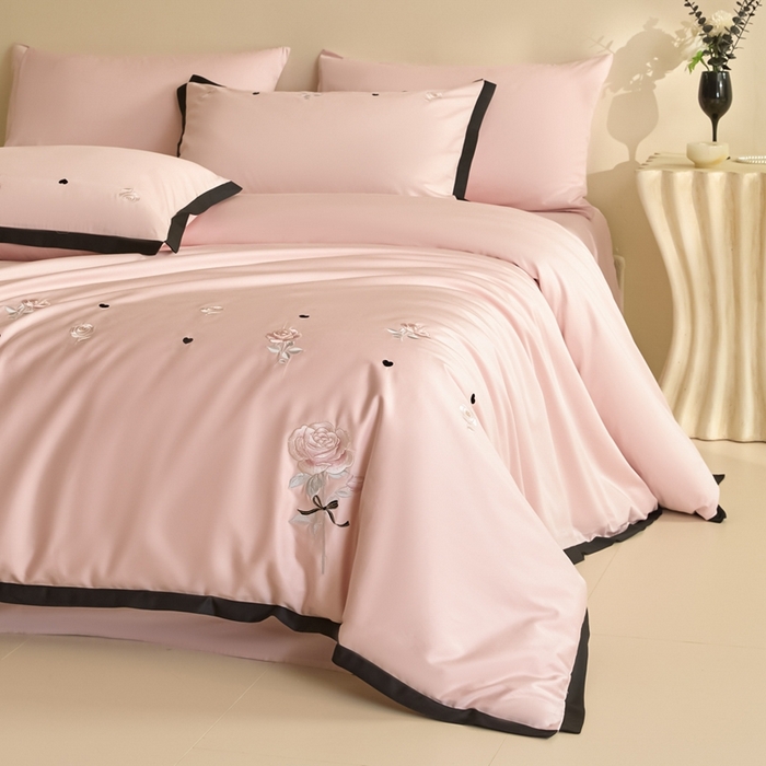 91家纺网 家纺一手货源 找家纺 东方合美（原：皇家传奇） 2025新款轻奢长绒棉纯棉刺绣款四件套 春恋