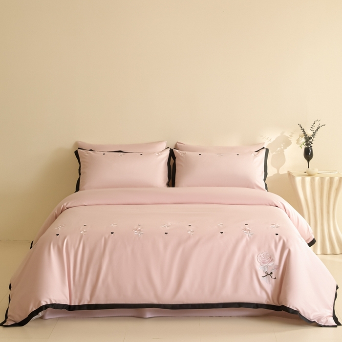 91家纺网 家纺一手货源 找家纺 东方合美（原：皇家传奇） 2025新款轻奢长绒棉纯棉刺绣款四件套 春恋