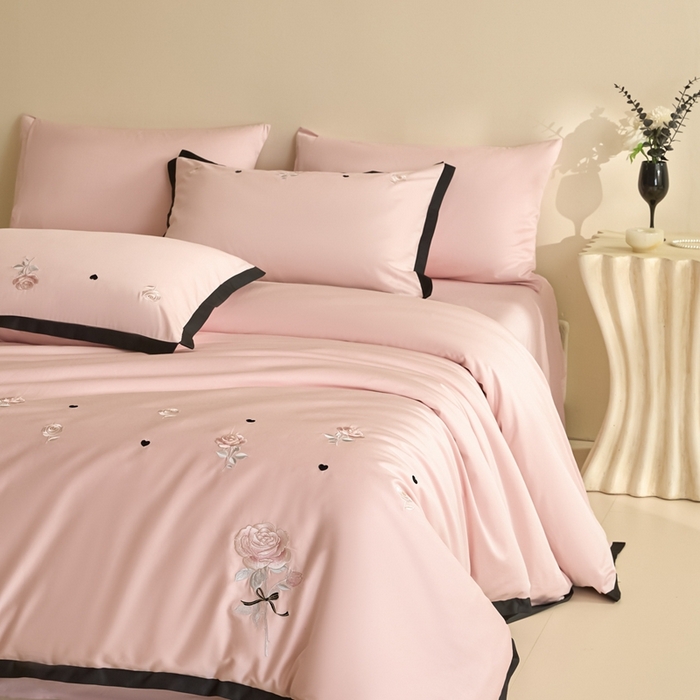 91家纺网 家纺一手货源 找家纺 东方合美（原：皇家传奇） 2025新款轻奢长绒棉纯棉刺绣款四件套 春恋