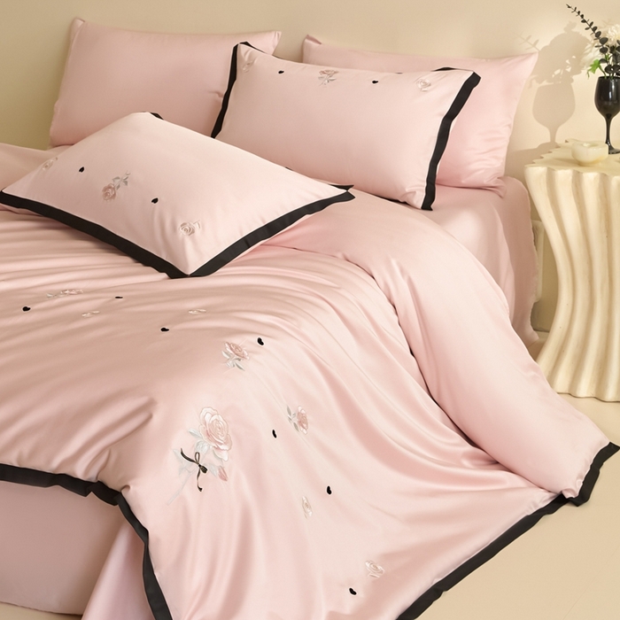 91家纺网 家纺一手货源 找家纺 东方合美（原：皇家传奇） 2025新款轻奢长绒棉纯棉刺绣款四件套 春恋