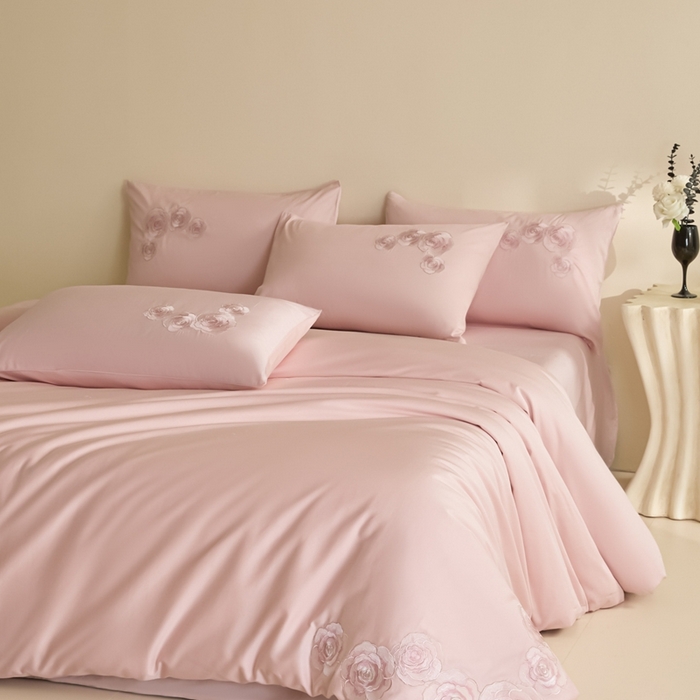 91家纺网 家纺一手货源 找家纺 东方合美（原：皇家传奇） 2025新款轻奢长绒棉纯棉刺绣款四件套 玫瑰花园