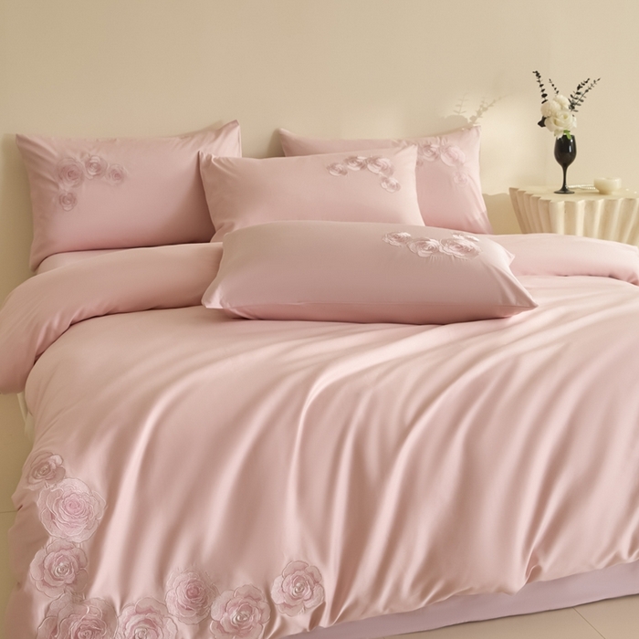 91家纺网 家纺一手货源 找家纺 东方合美（原：皇家传奇） 2025新款轻奢长绒棉纯棉刺绣款四件套 玫瑰花园