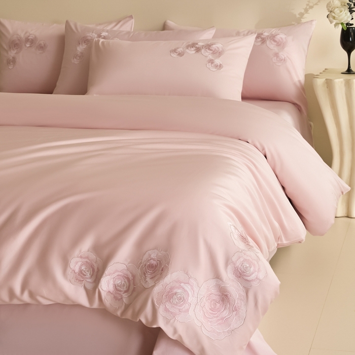 91家纺网 家纺一手货源 找家纺 东方合美（原：皇家传奇） 2025新款轻奢长绒棉纯棉刺绣款四件套 玫瑰花园