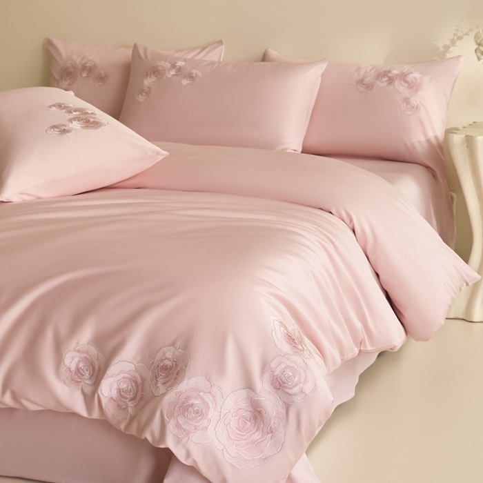 91家纺网 家纺一手货源 找家纺 东方合美（原：皇家传奇） 2025新款轻奢长绒棉纯棉刺绣款四件套 玫瑰花园