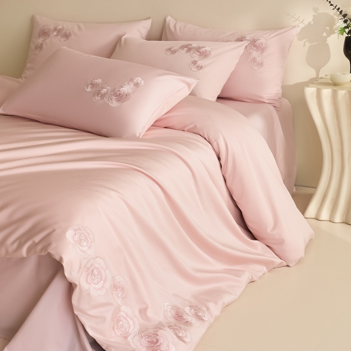 91家纺网 家纺一手货源 找家纺 东方合美（原：皇家传奇） 2025新款轻奢长绒棉纯棉刺绣款四件套 玫瑰花园