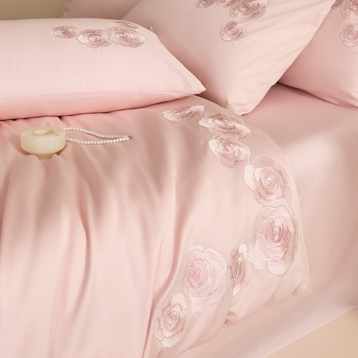 91家纺网 家纺一手货源 找家纺 东方合美（原：皇家传奇） 2025新款轻奢长绒棉纯棉刺绣款四件套 玫瑰花园