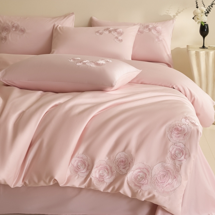 91家纺网 家纺一手货源 找家纺 东方合美（原：皇家传奇） 2025新款轻奢长绒棉纯棉刺绣款四件套 玫瑰花园