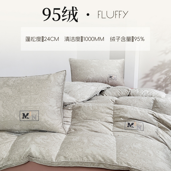 91家纺网 家纺一手货源 找家纺 岚司羽 2025新款95白鹅绒被被子被芯-罗兰渡 罗兰渡-灰色