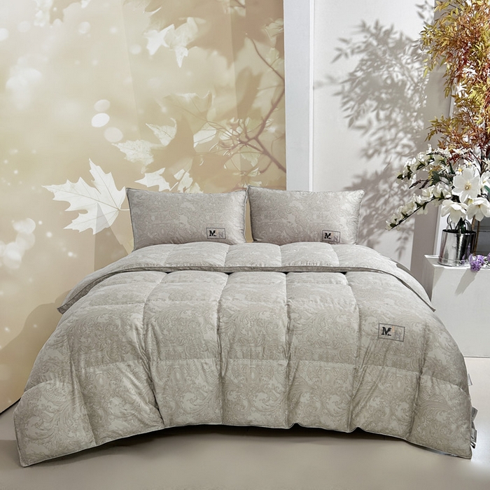 91家纺网 家纺一手货源 找家纺 岚司羽 2025新款95白鹅绒被被子被芯-罗兰渡 罗兰渡-灰色