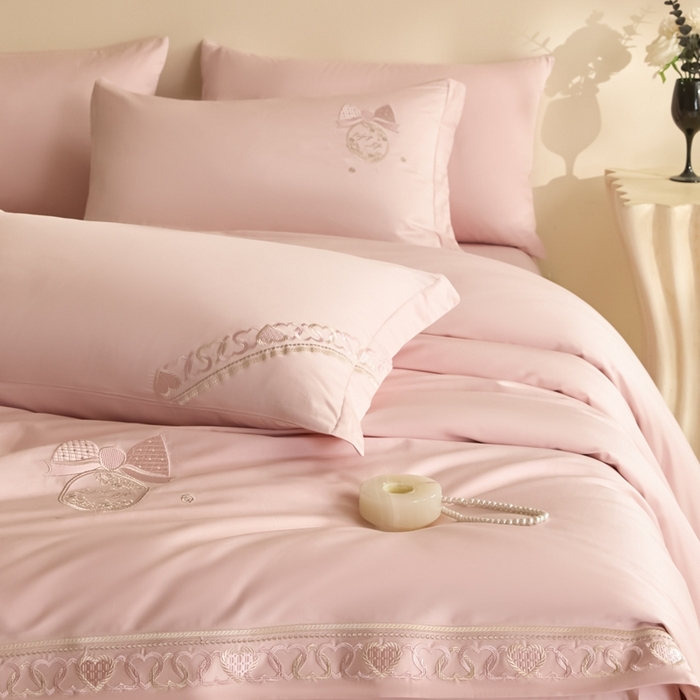 91家纺网 家纺一手货源 找家纺 东方合美（原：皇家传奇） 2025新款轻奢长绒棉纯棉刺绣款四件套 甜心