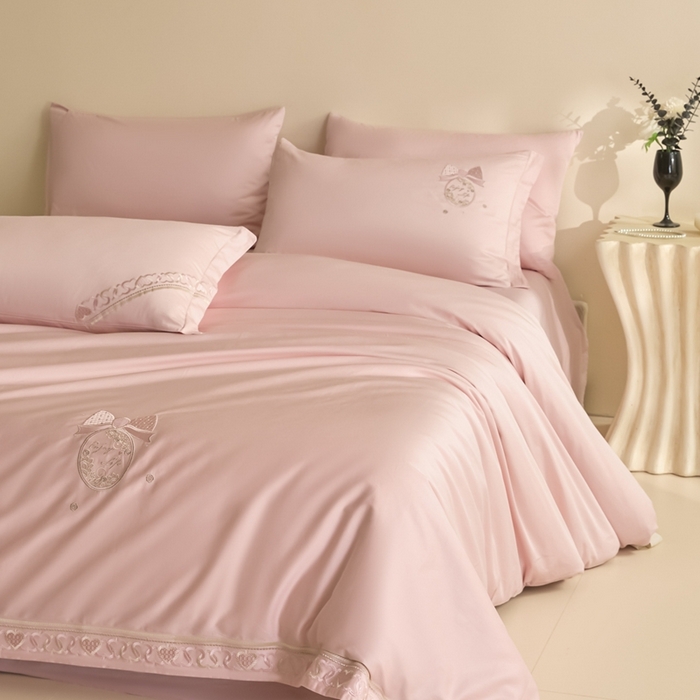 91家纺网 家纺一手货源 找家纺 东方合美（原：皇家传奇） 2025新款轻奢长绒棉纯棉刺绣款四件套 甜心