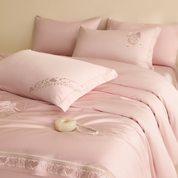 91家纺网 家纺一手货源 找家纺 东方合美（原：皇家传奇） 2025新款轻奢长绒棉纯棉刺绣款四件套 甜心