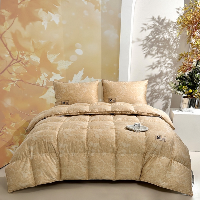 91家纺网 家纺一手货源 找家纺 岚司羽 2025新款95白鹅绒被被子被芯-罗兰渡 罗兰渡-金色