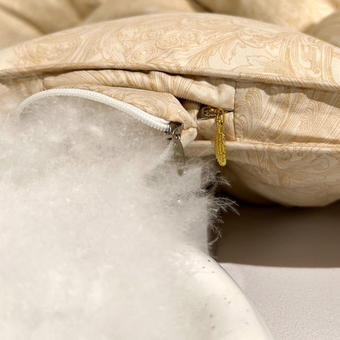 91家纺网 家纺一手货源 找家纺 岚司羽 2025新款95白鹅绒被被子被芯-罗兰渡 罗兰渡-金色