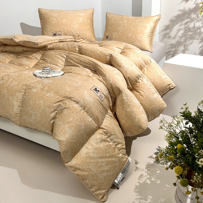 91家纺网 家纺一手货源 找家纺 岚司羽 2025新款95白鹅绒被被子被芯-罗兰渡 罗兰渡-金色