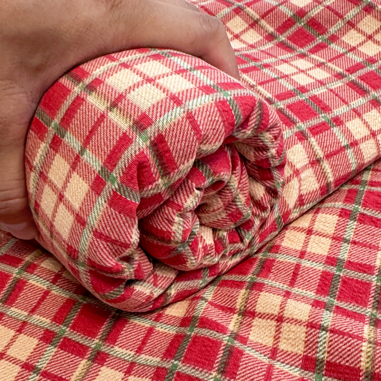 91家纺网 家纺一手货源 找家纺 韩巢家纺 2025新款双层纱格子复古风床单人学生宿舍单床单 床单单件 圣诞