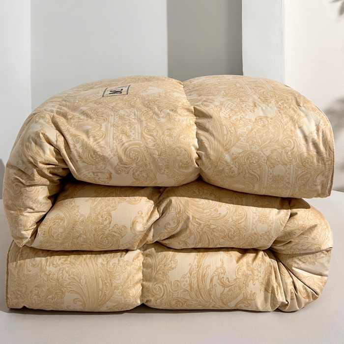 91家纺网 家纺一手货源 找家纺 岚司羽 2025新款95白鹅绒被被子被芯-罗兰渡 罗兰渡-金色