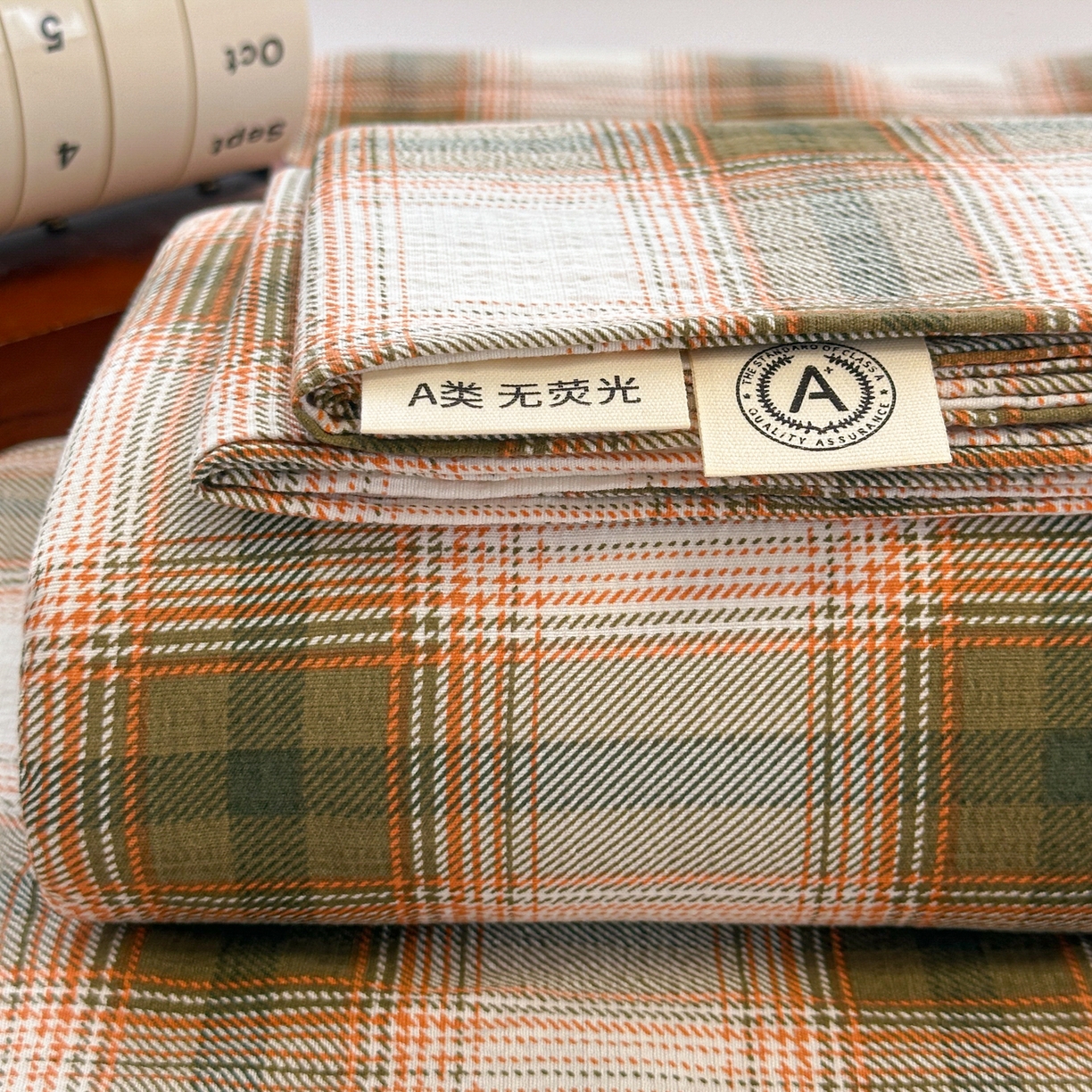 91家纺网 家纺一手货源 找家纺 韩巢家纺 2025新款双层纱格子复古风床单人学生宿舍单床单 床单单件 葵野