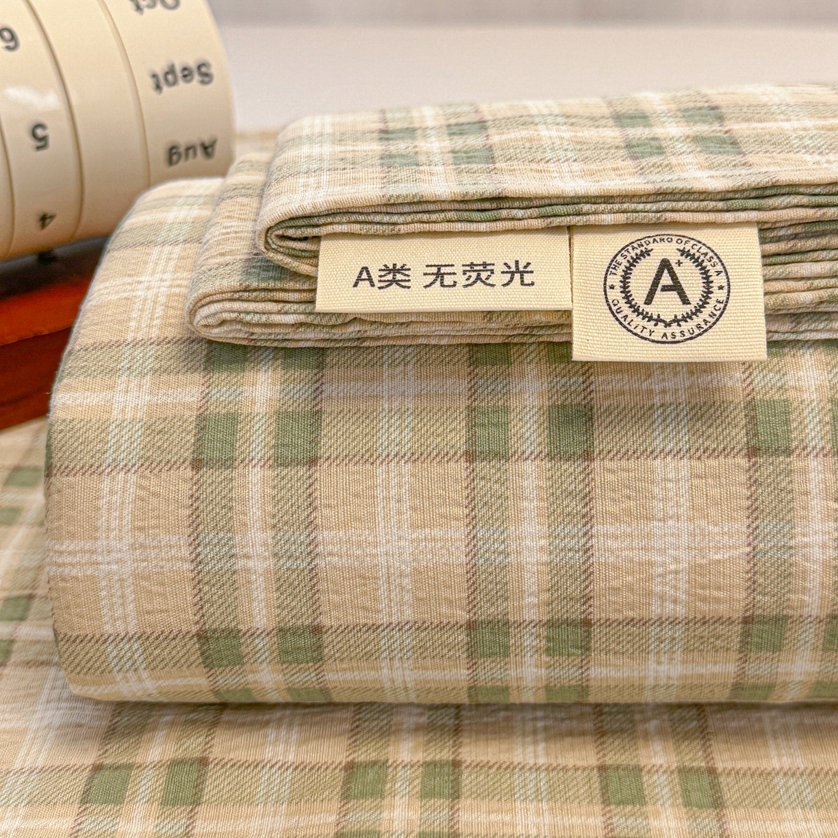 韩巢家纺 2025新款双层纱格子复古风床单人学生宿舍单床单 床单单件 松野