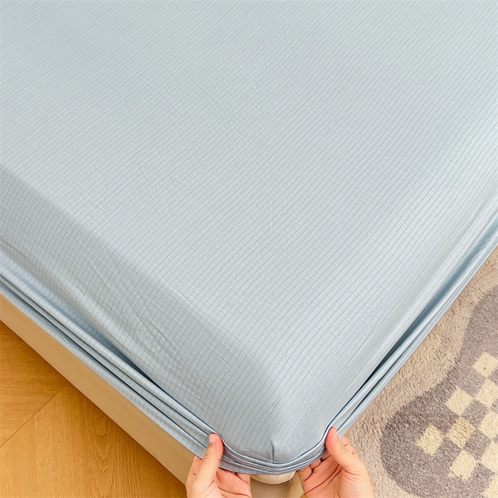 91家纺网 家纺一手货源 找家纺 （总）梦舒羽 2025新款云感双层纱印花床笠宿舍纯色床垫保护套三件套