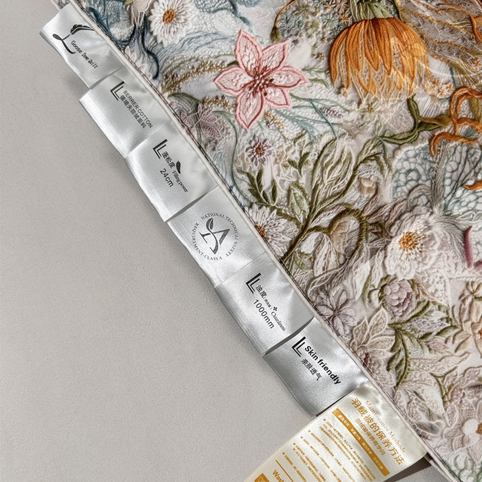 91家纺网 家纺一手货源 找家纺 （总）岚司羽 2025新款大朵95白鹅绒被-春华秋实