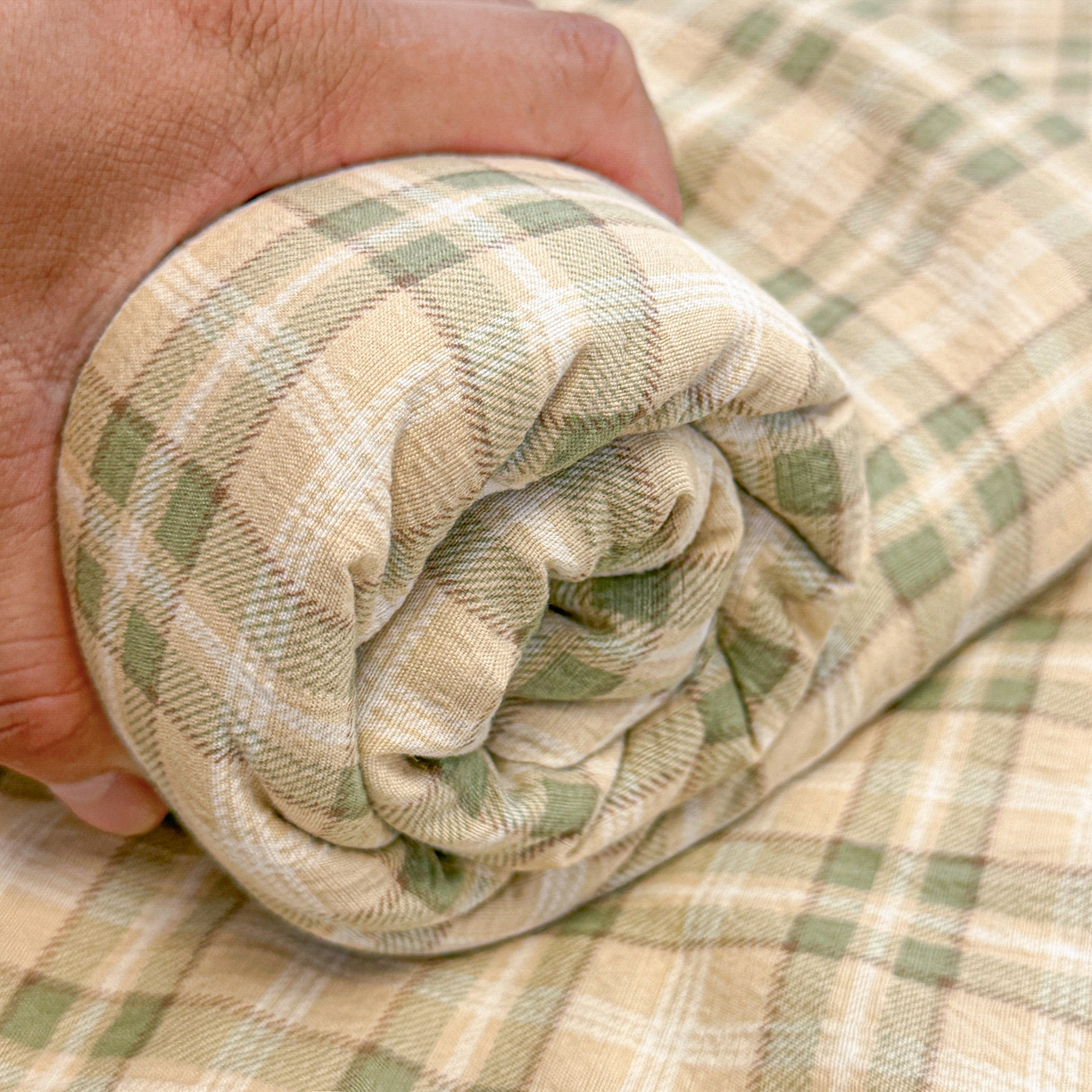 91家纺网 家纺一手货源 找家纺 韩巢家纺 2025新款双层纱格子复古风床单人学生宿舍单床单 床单单件 松野